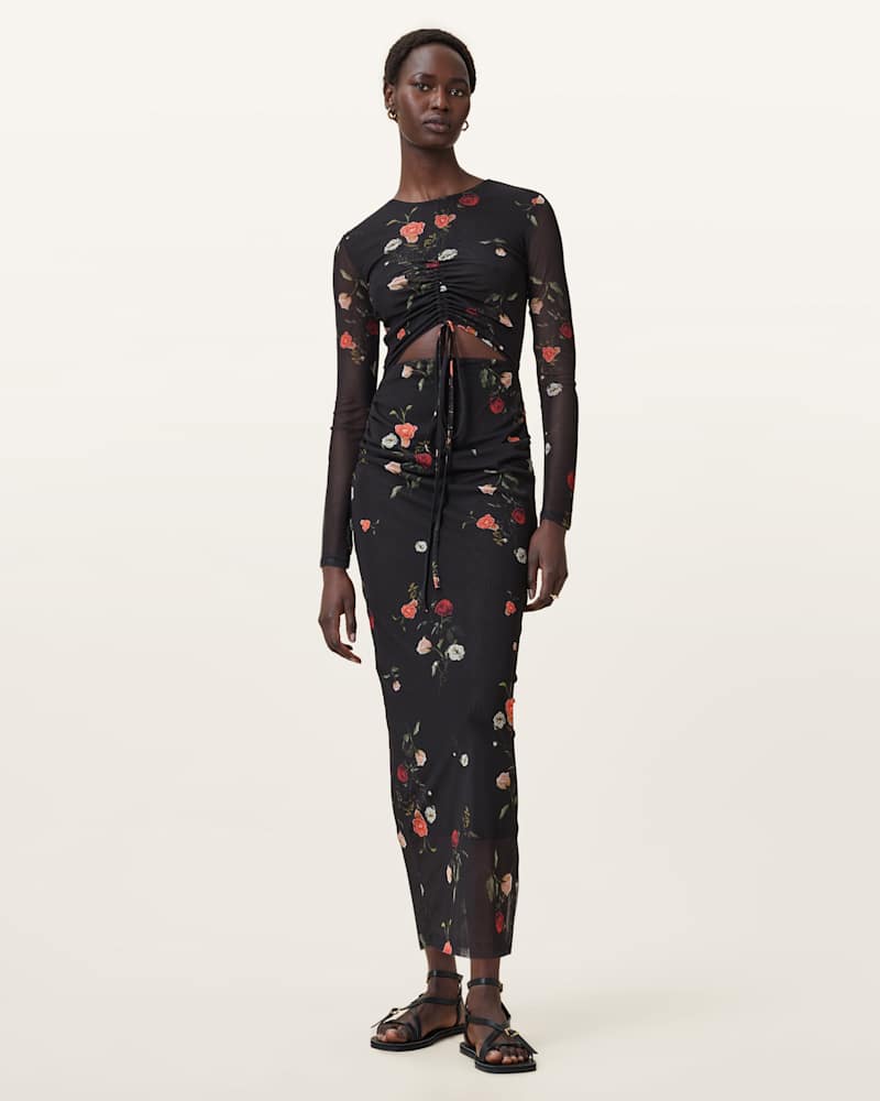 Kathy Print Mesh Maxi Dress