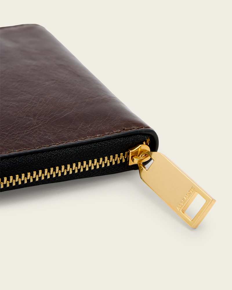 Lena Hex Leather Zip Wallet