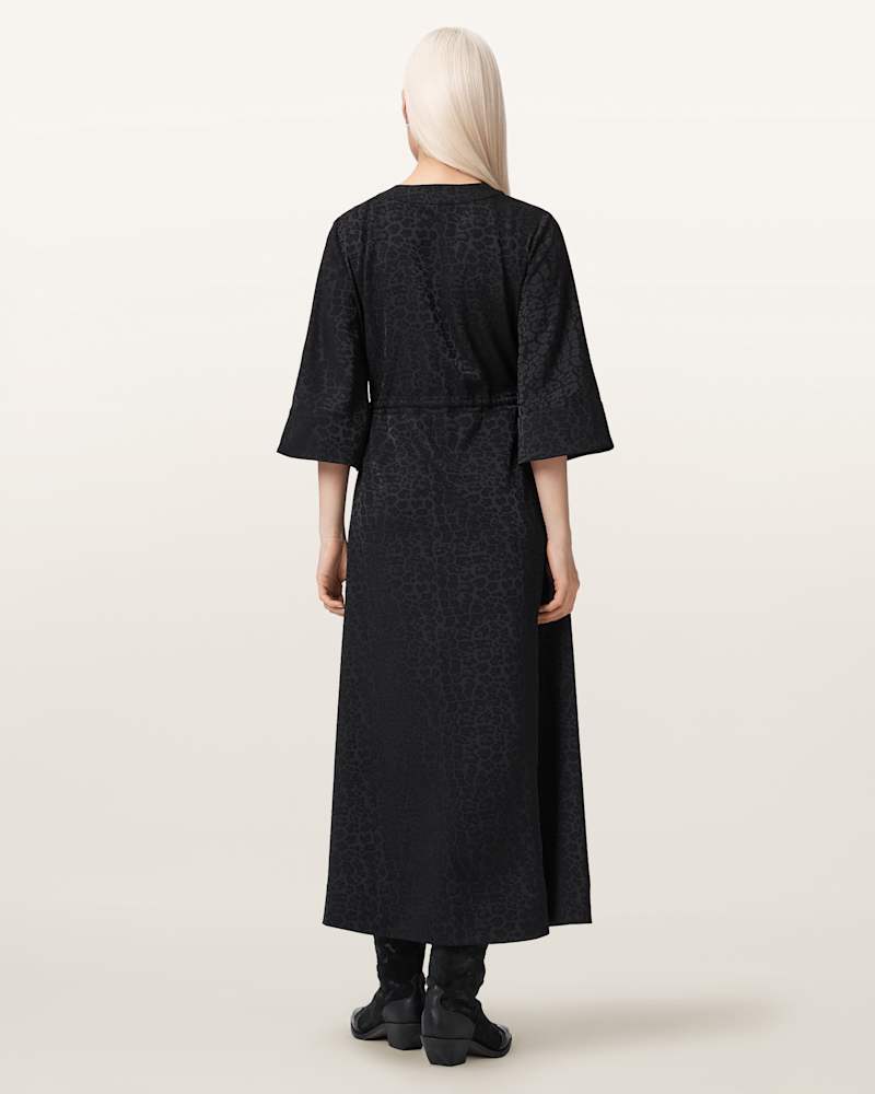 Diana Leopard Print Pleated Maxi Dress