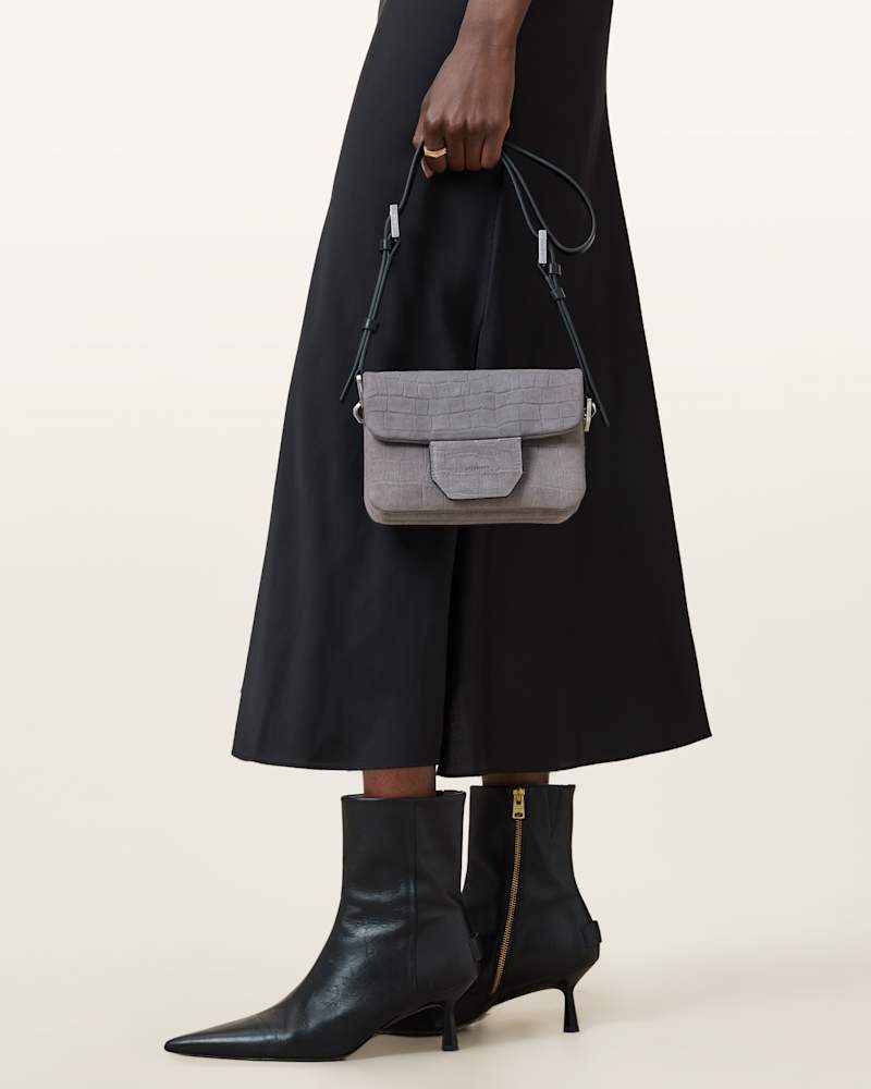 Jupiter Croc-Effect Leather Crossbody Bag