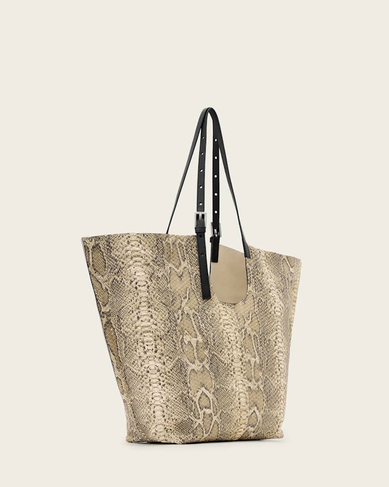 Ara Leather Snake Tote Bag
