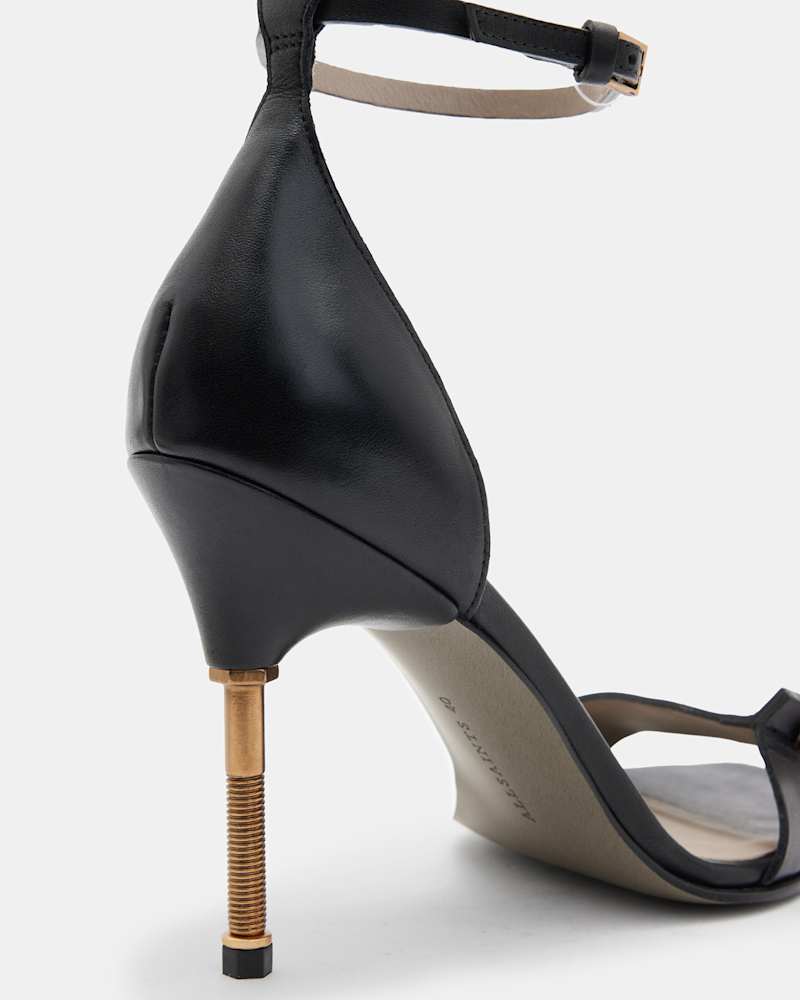 Betty Square Toe Leather Heeled Sandals