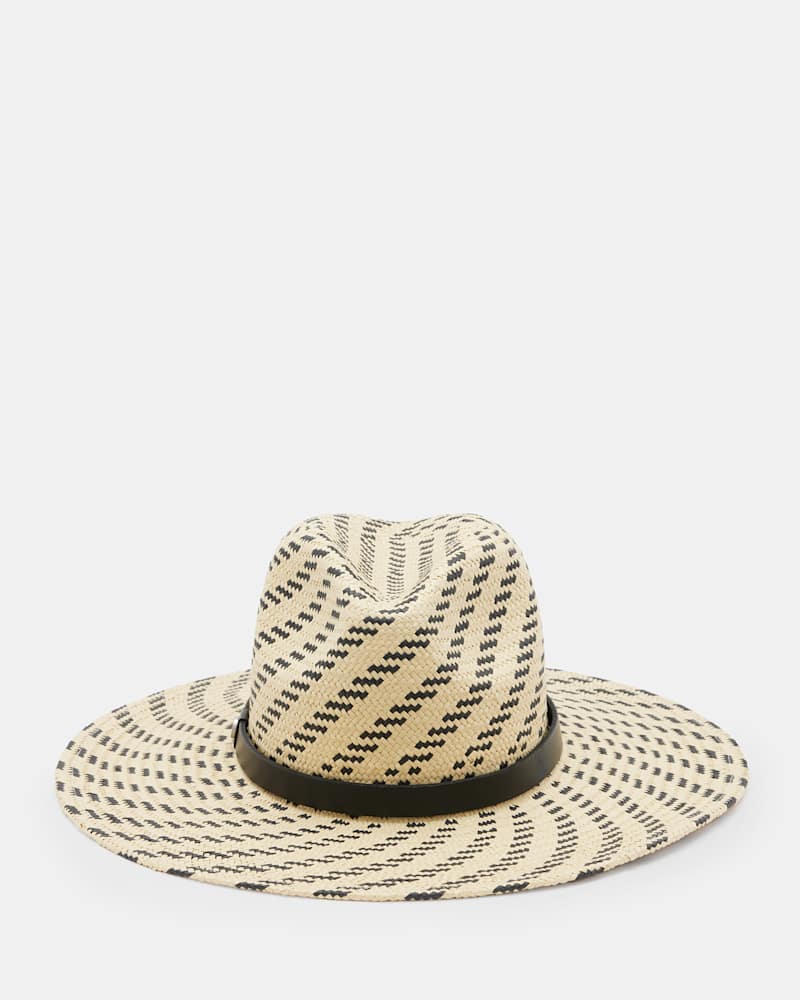 Candice Straw Two Tone Striped Fedora