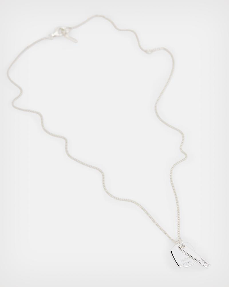 Logo Tag Sterling Silver Charm Necklace