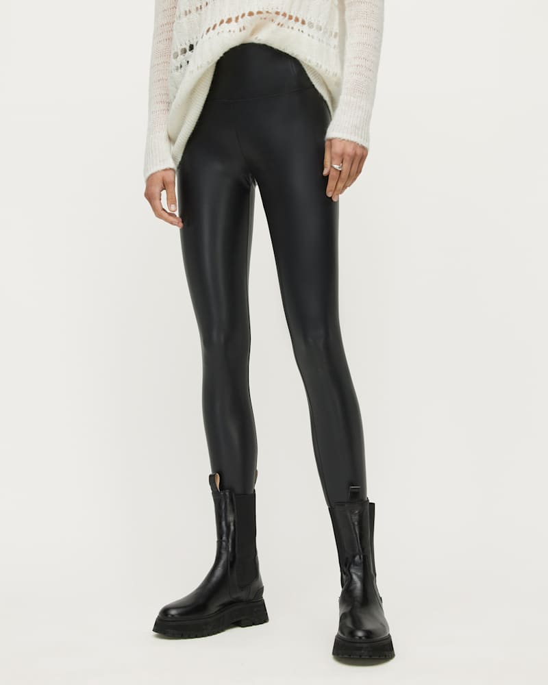 Cora Leather Look High-Rise Leggings