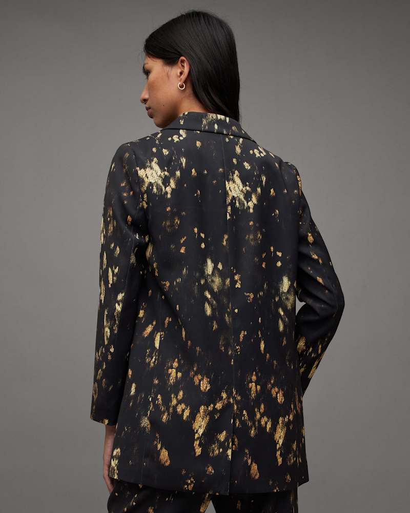 Aleida Ronnie Print Open Front Blazer