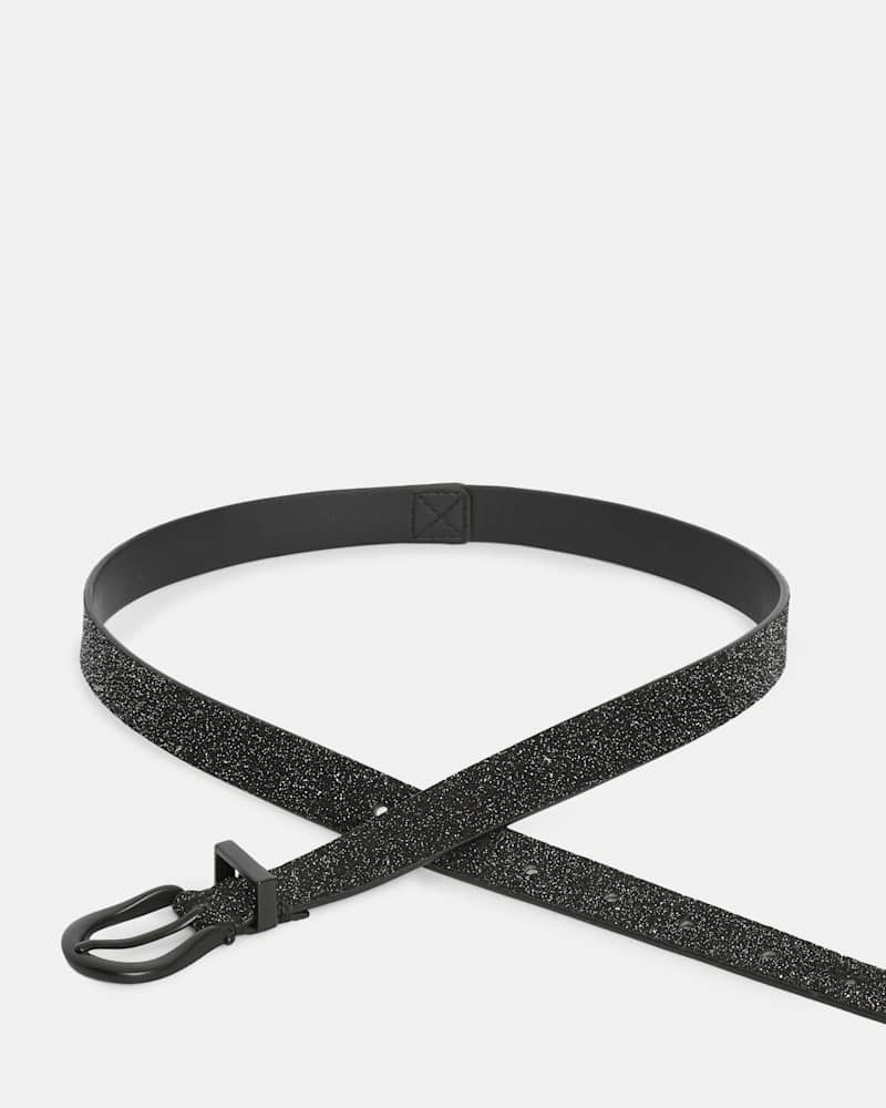 Luna Sparkle Skinny Leather Western Belt