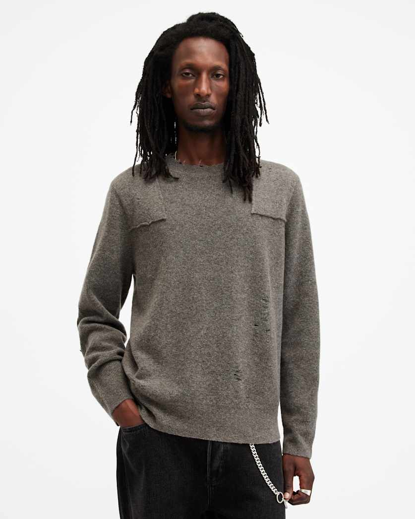 Pointer Crew Neck Distressed Jumper