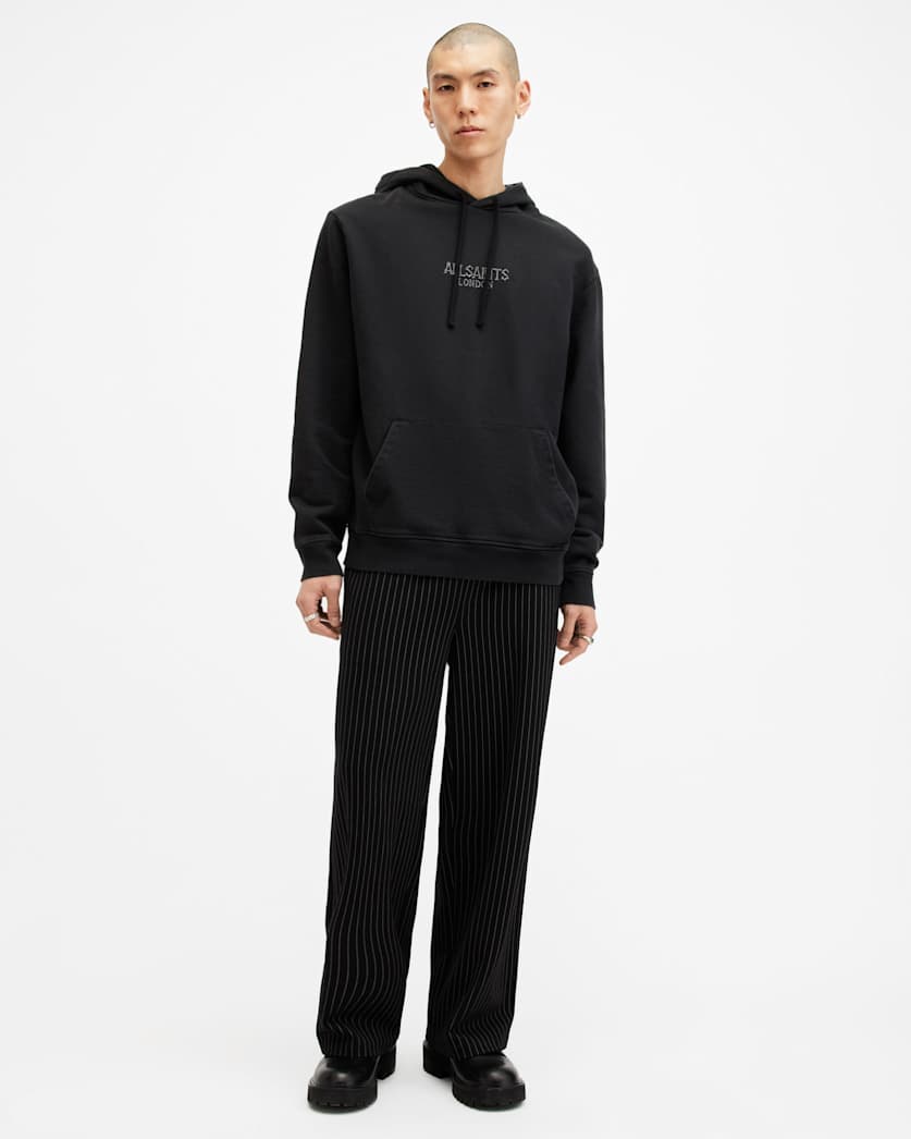 Bones Textured Logo Relaxed Fit Hoodie