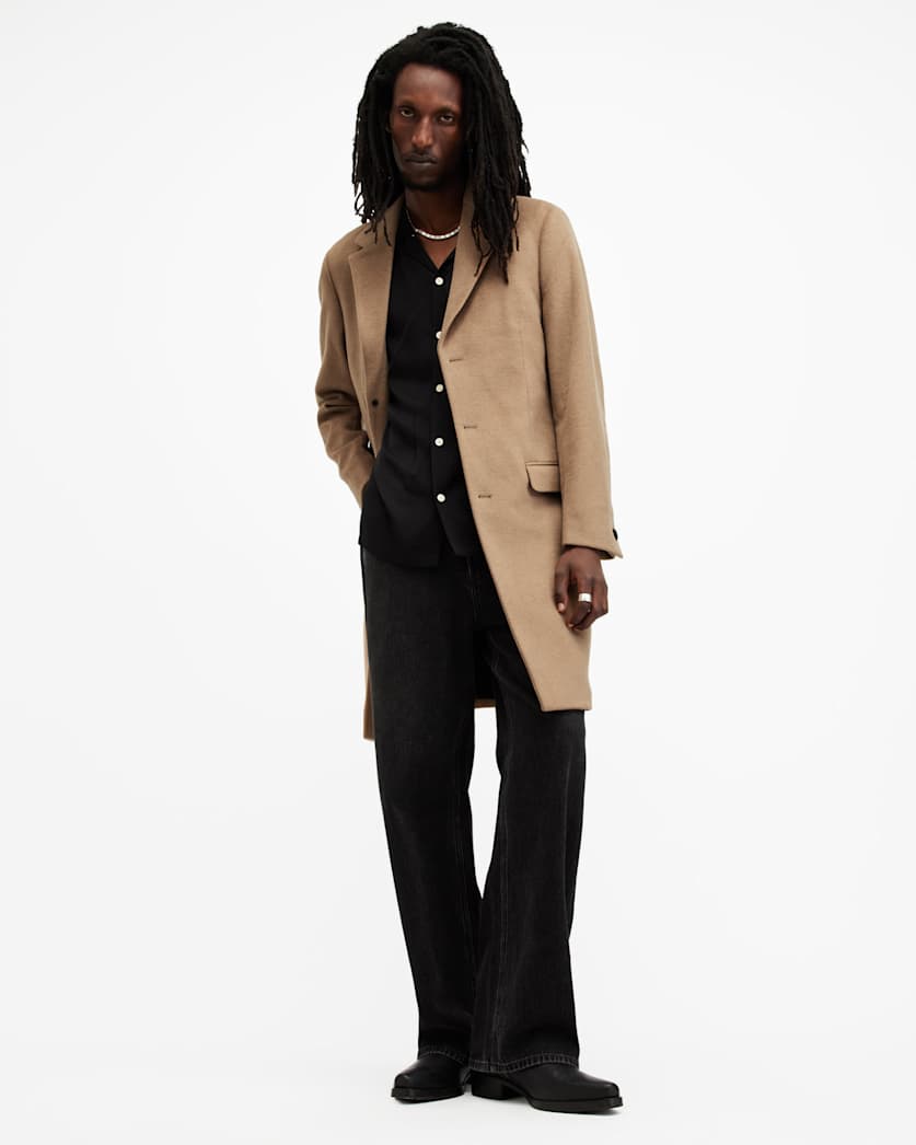 Hal Single Breasted Wool Blend Coat