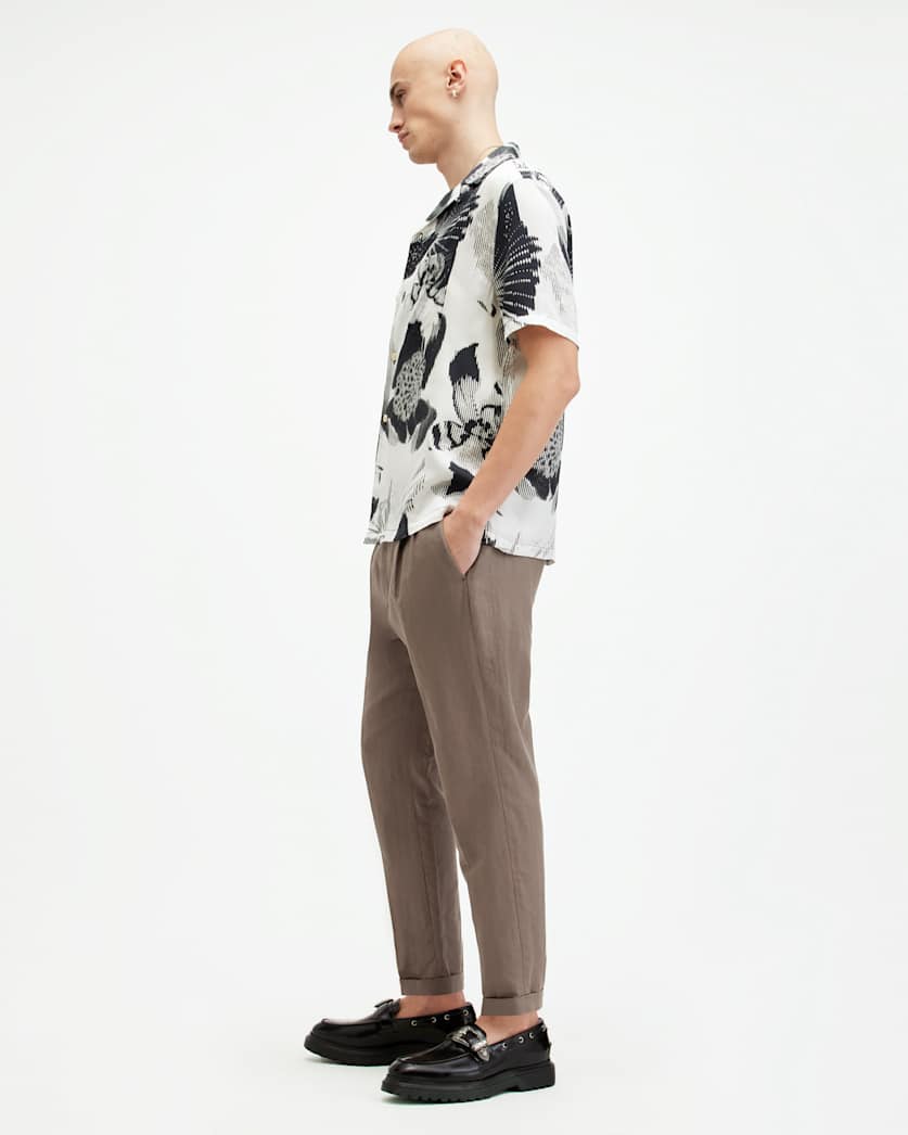 Cross Tallis Linen Blend Slim Trousers