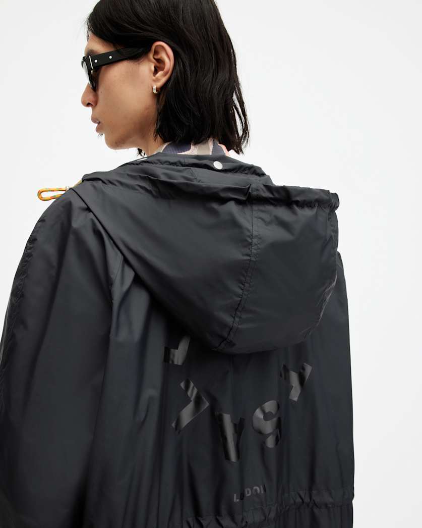 Tierra Lightweight Logo Print Parka Coat