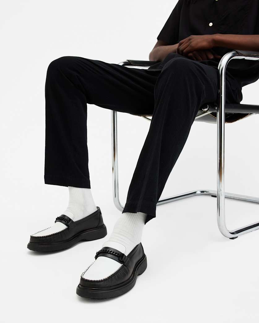 Gibbs Leather Chain Loafers Shoes