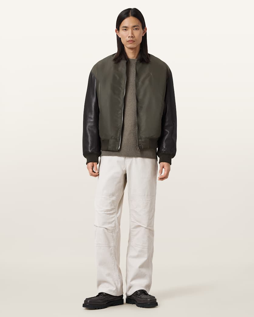 Myler Leather Sleeve Bomber