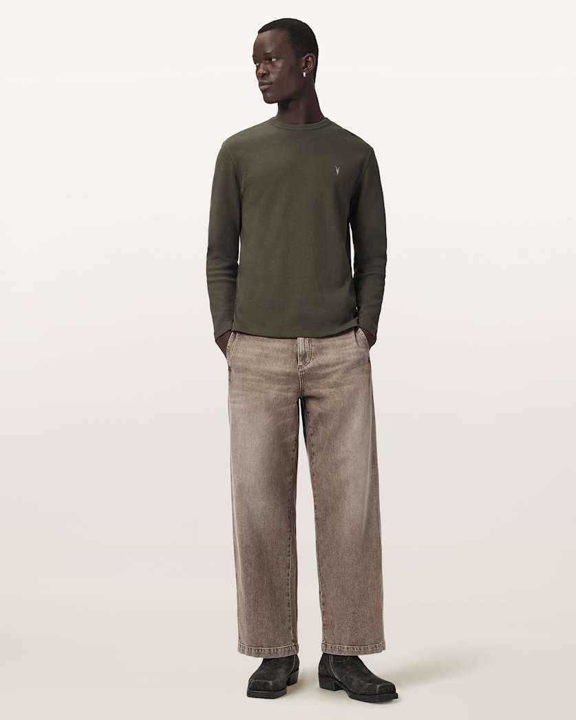 Ellis Waffle Texture Long Sleeve Crew