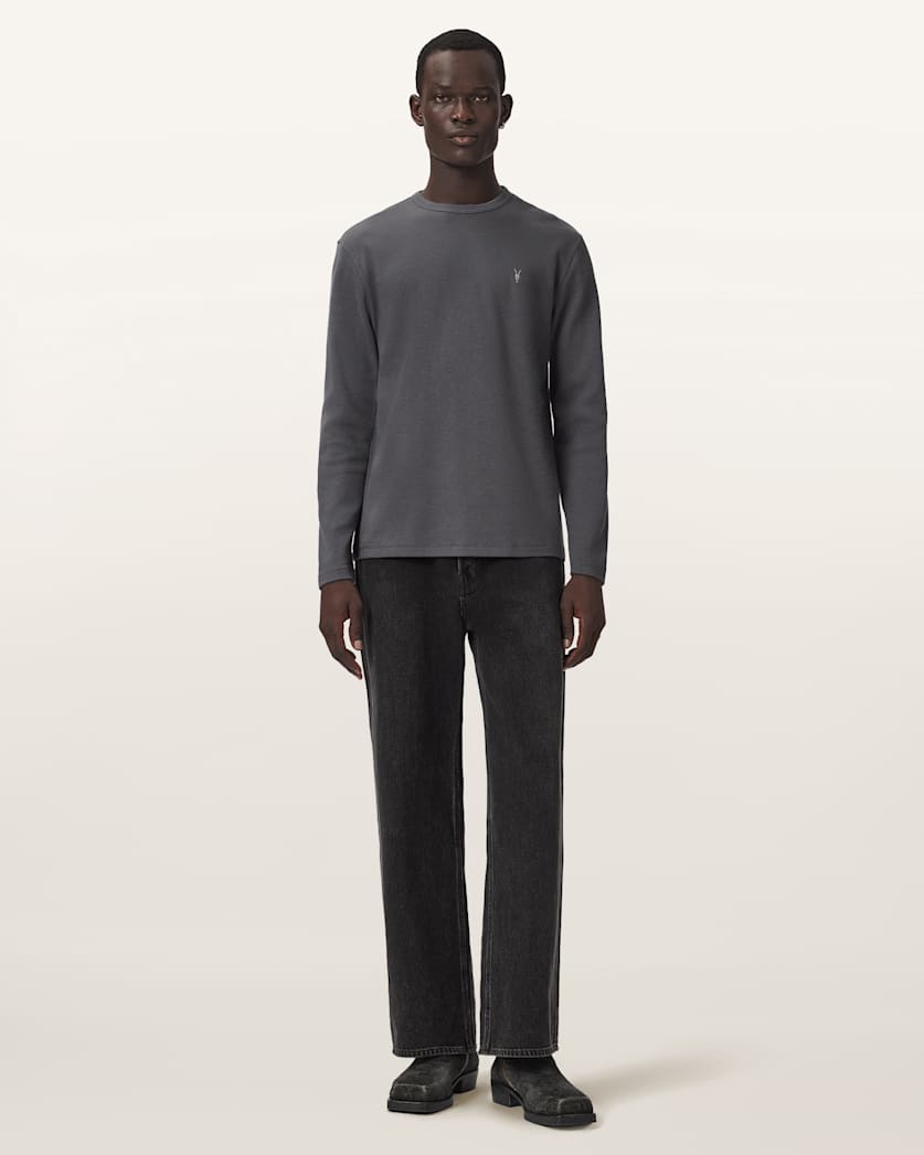 Ellis Waffle Texture Long Sleeve Crew
