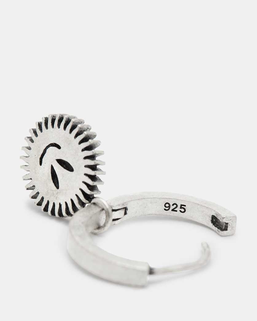 Sun Smirk Sterling Silver Hoop Earring
