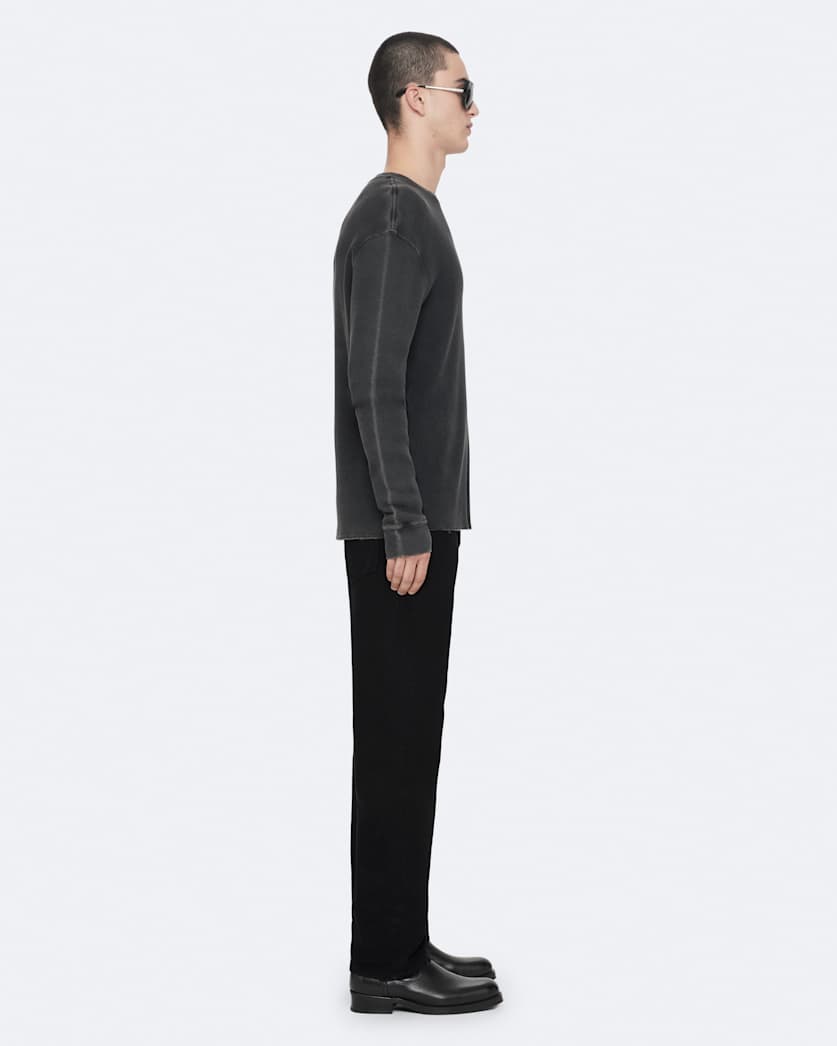 Raine Waffle-Knit Long-Sleeve T-Shirt