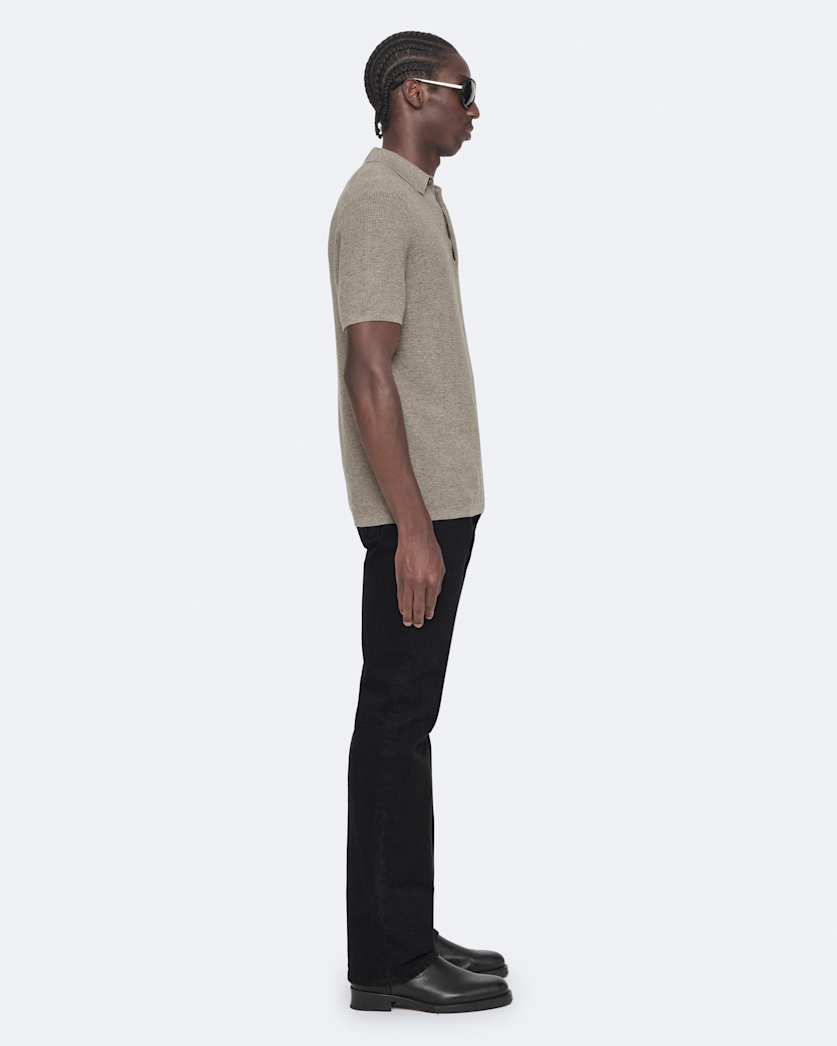Aspen Waffle-Knit Short-Sleeve Polo