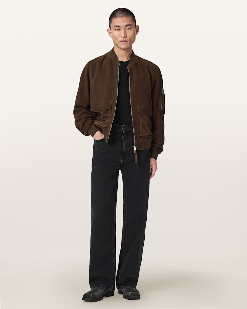 Rokko Relaxed Suede Bomber Jacket