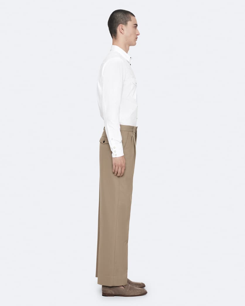 Ware Straight-Fit Double-Pleat Trousers