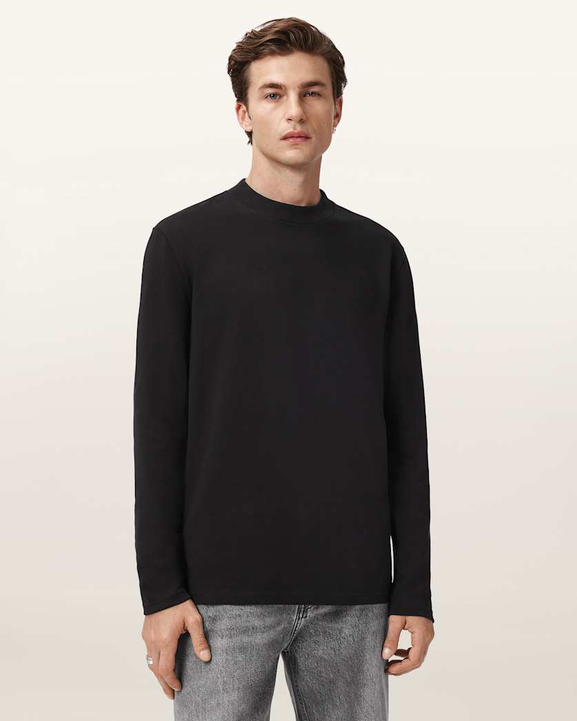 Nero Mock Neck Relaxed Fit T-Shirt