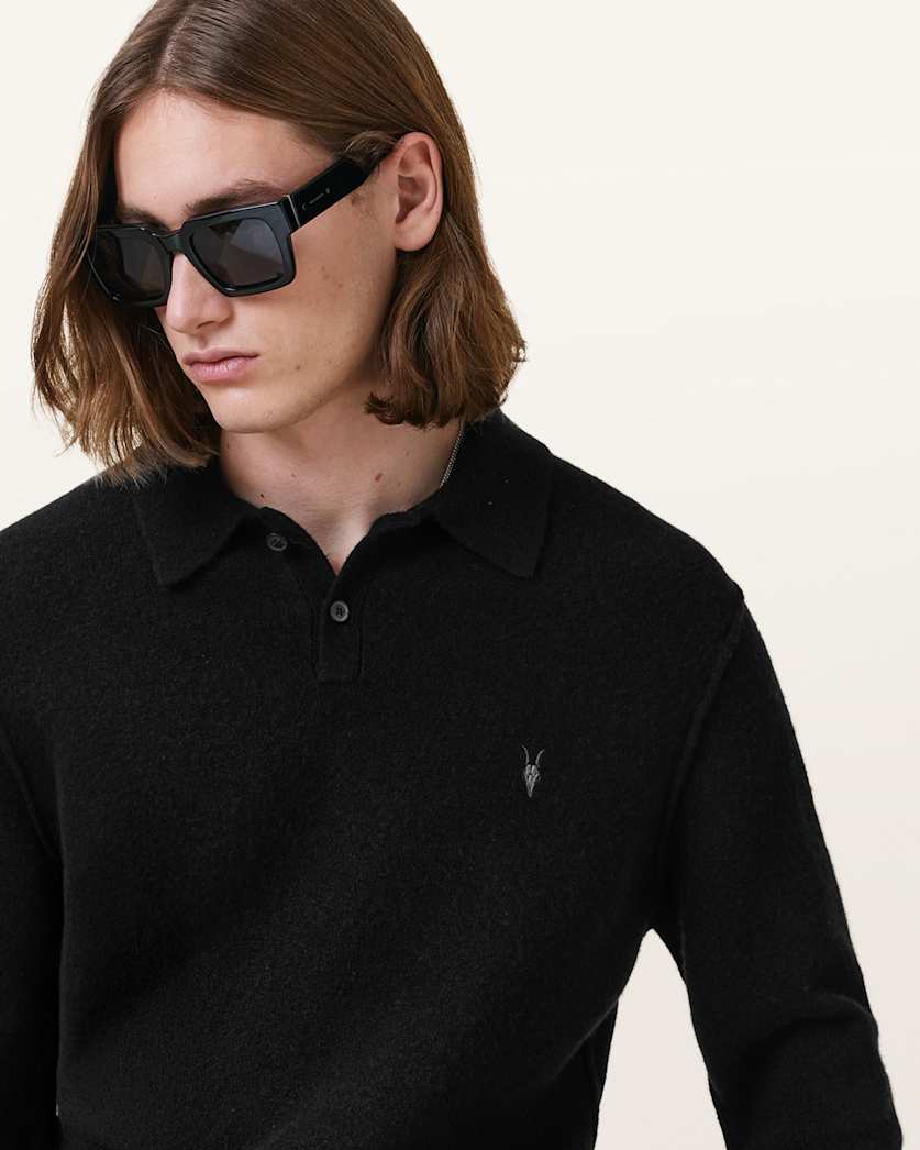 Statten Long Sleeve Ramskull Polo Jumper