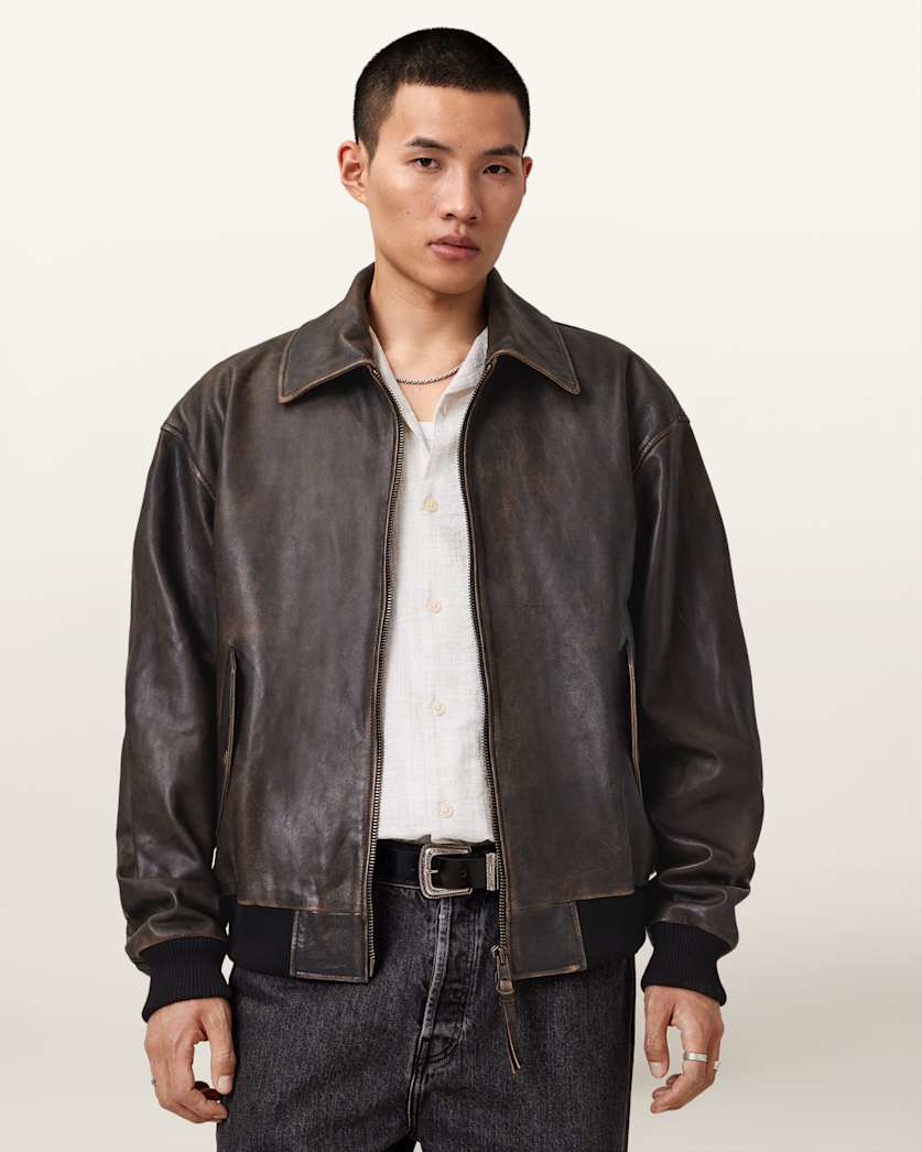 Marco Oversized Leather Bomber Jacket
