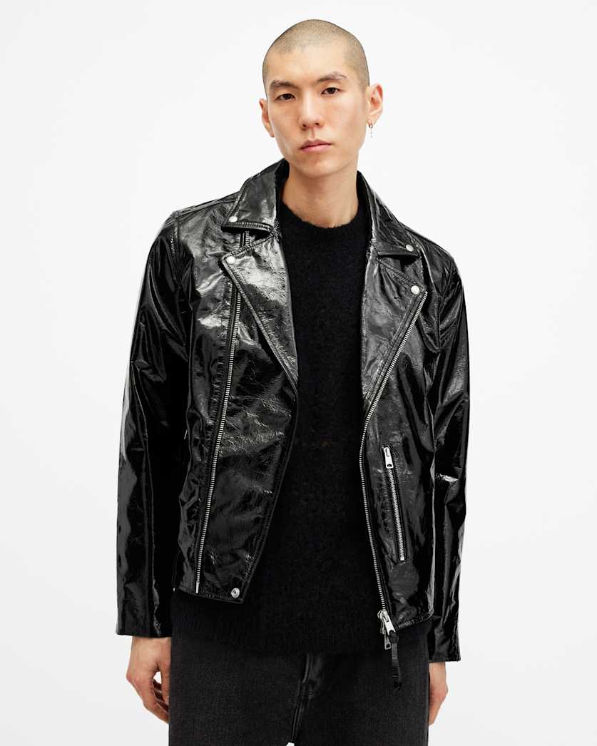 Badwan Slim Fit Leather Biker Jacket
