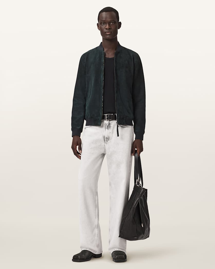 Morton Relaxed Fit Suede Bomber Jacket