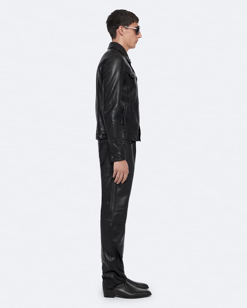 Slim leather trousers