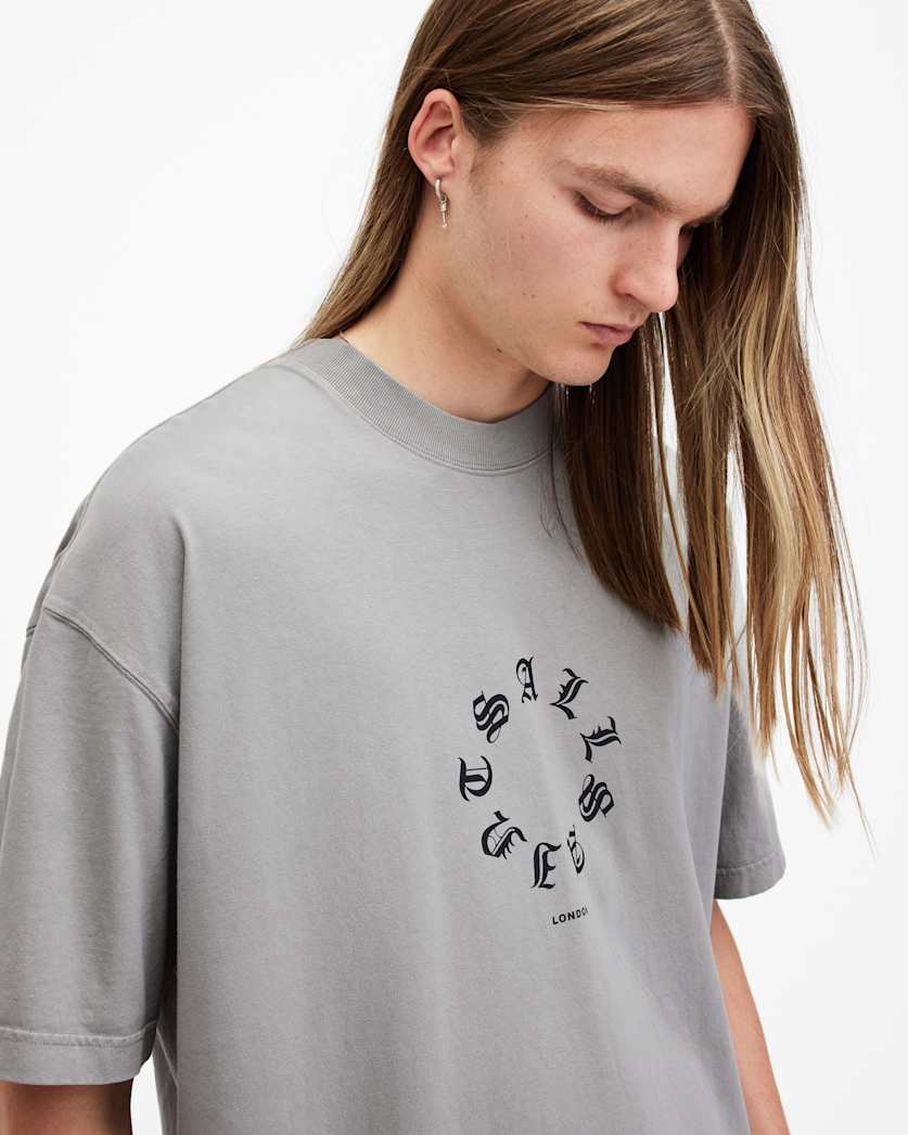 Fraktur Logo Print Oversized T-Shirt