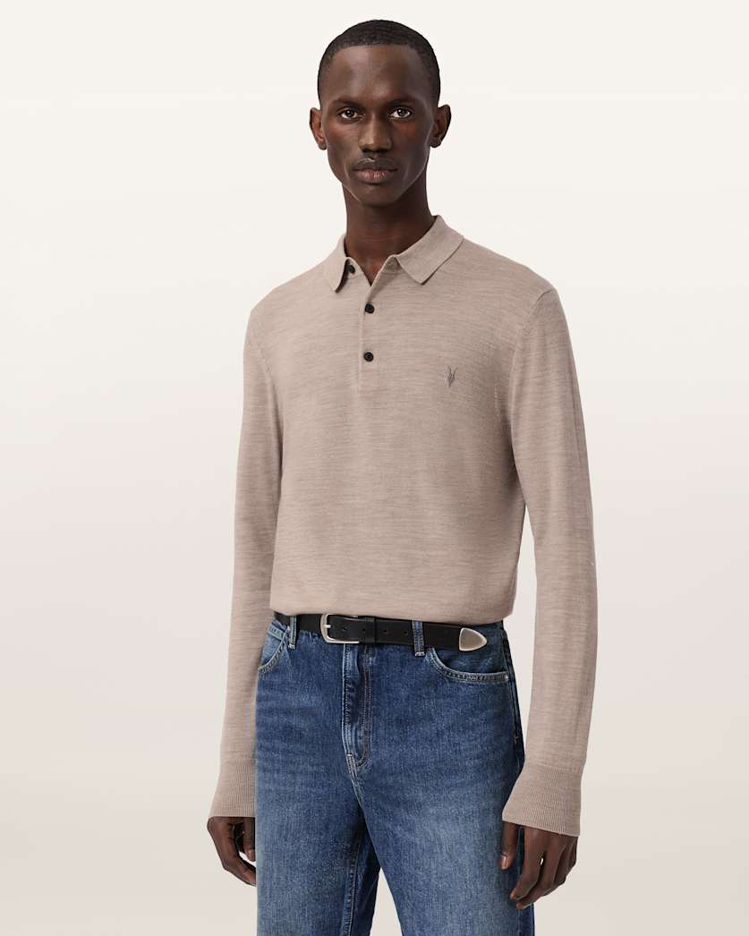 Mode Merino Long Sleeve Polo Shirt