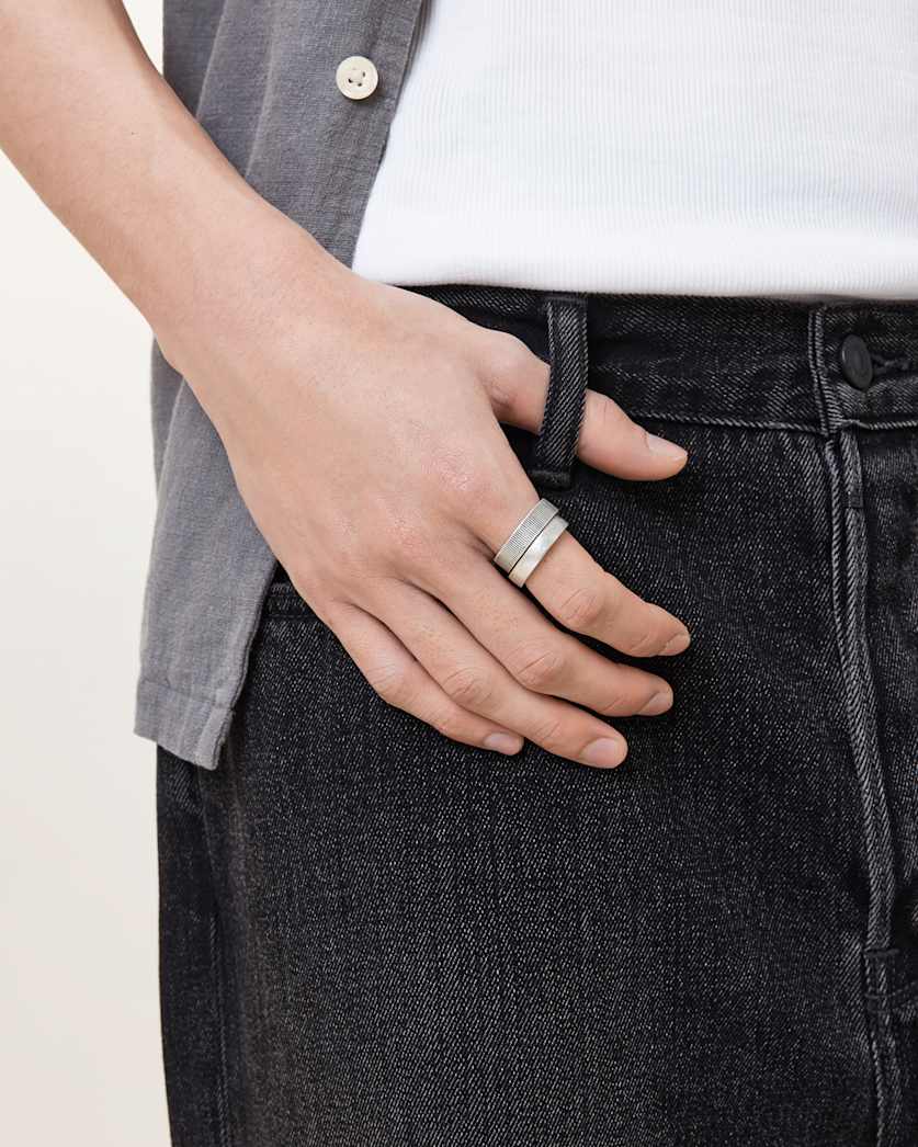 Eason Textured Sterling Silver Ring Set