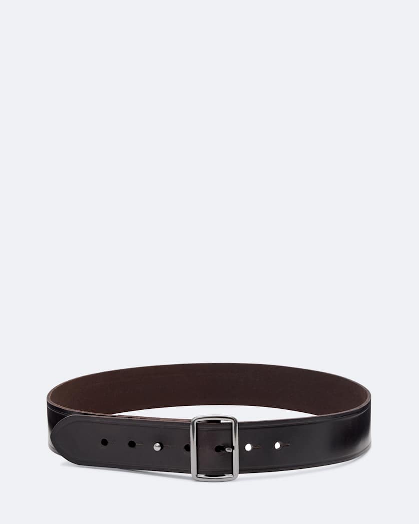 Leather collar stud belt