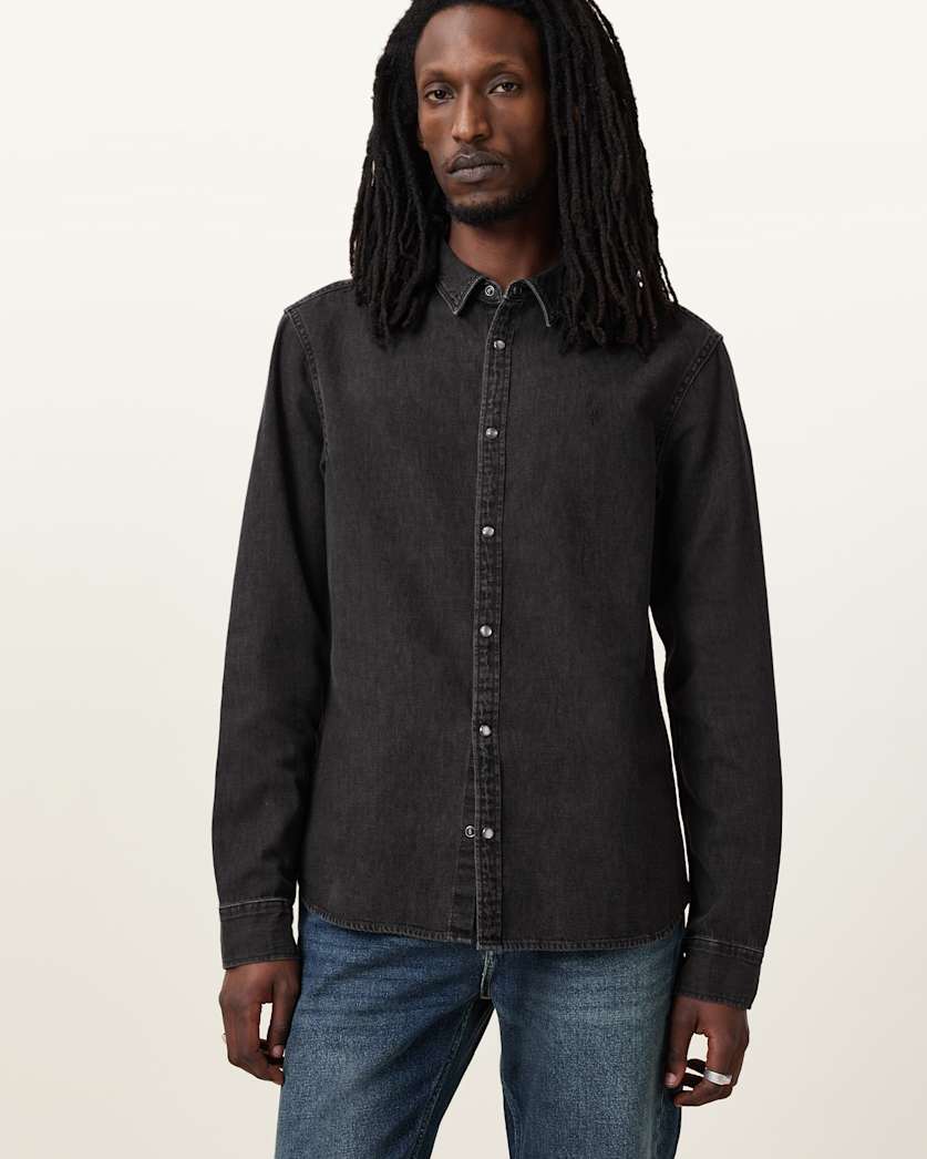 Gleason Press Stud Ramskull Denim Shirt