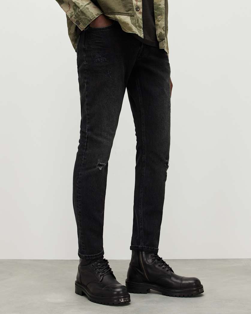 Rex Damaged Slim Fit Stretch Denim Jeans