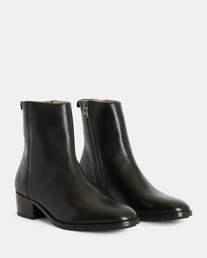 Bonham Stacked Heel Leather Boots