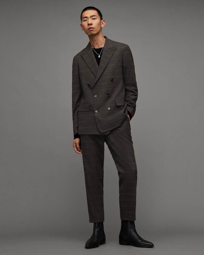 Spica Checked Double Breasted Blazer