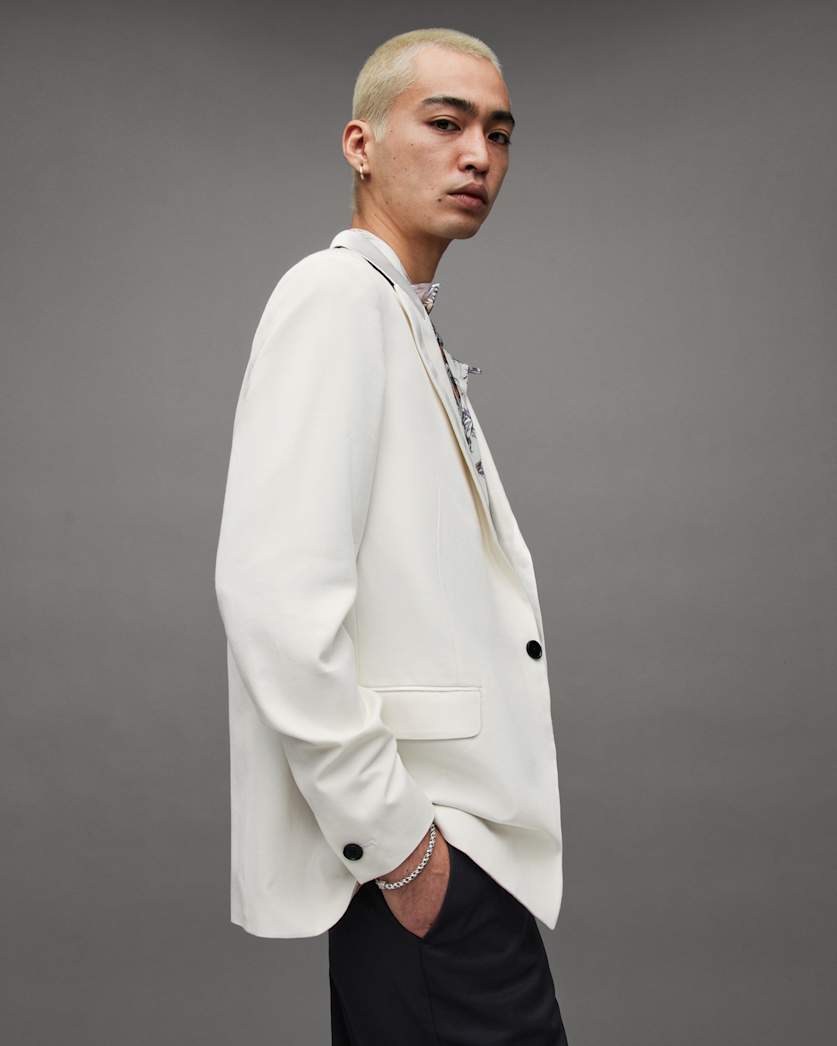 Canis Satin Trim Relaxed Fit Blazer