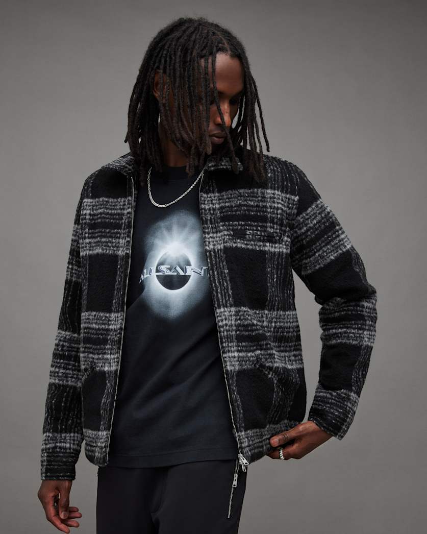 Phoenix Checked Zip Relaxed Fit Jacket