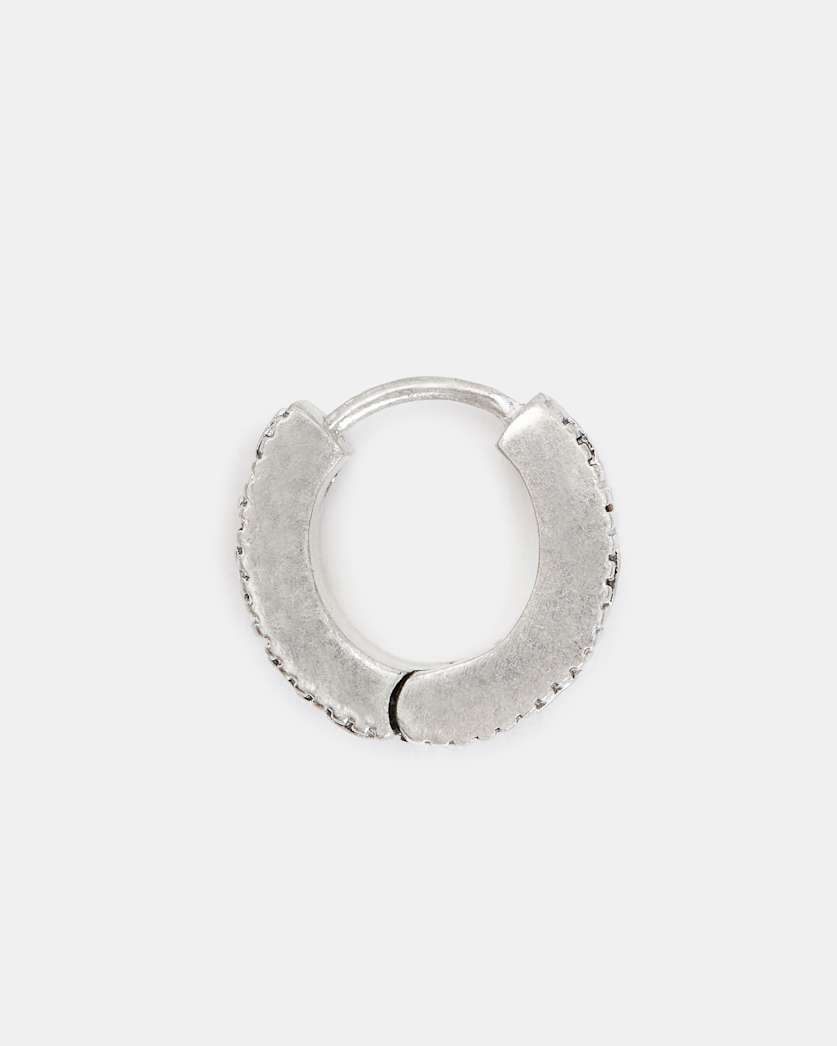 Seth Sterling Silver Logo Hoop Earring