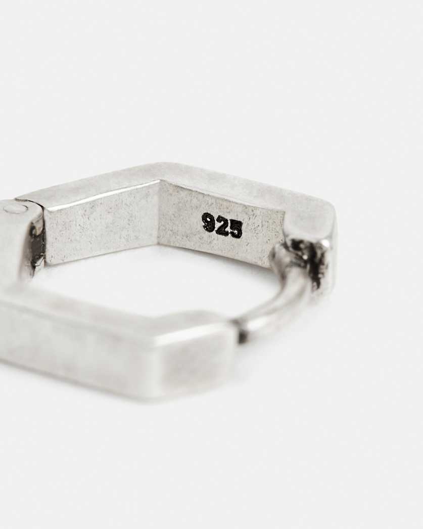 Hex Sterling Silver Hoop Earring