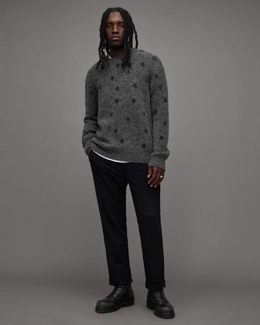 Polk Dot Jacquard Relaxed Crew Jumper