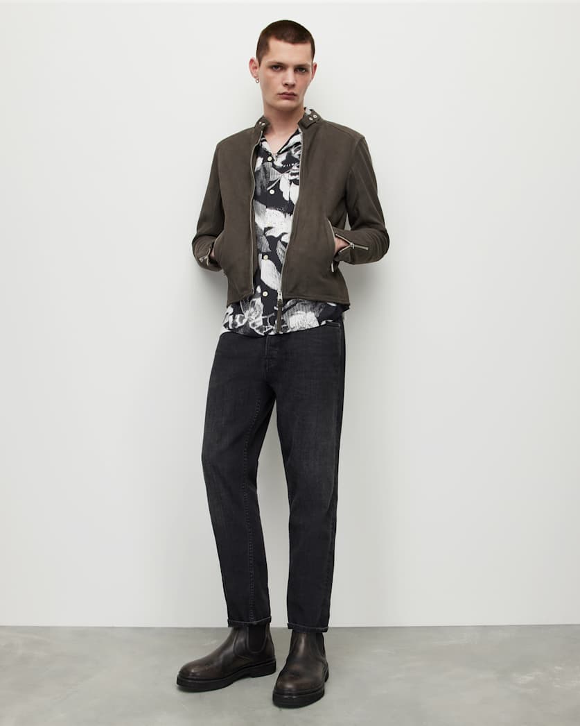 Cora Suede Snap Back Collar Jacket