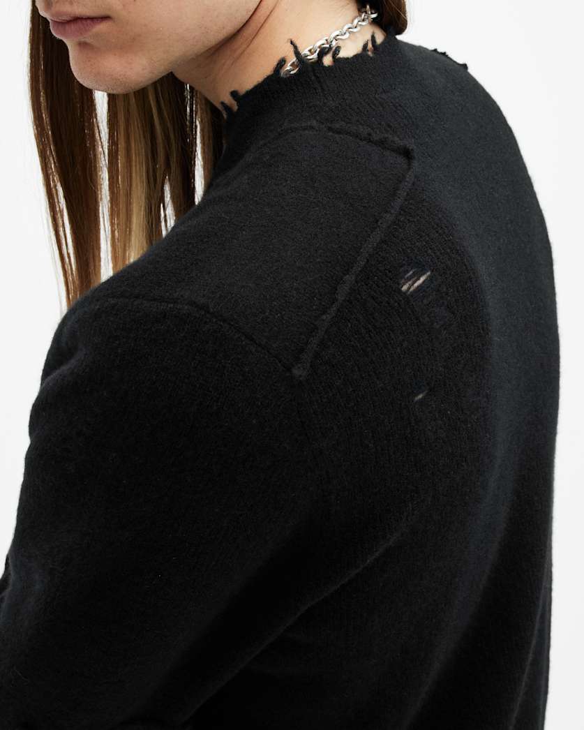 Pointer Crew Neck Distressed Jumper