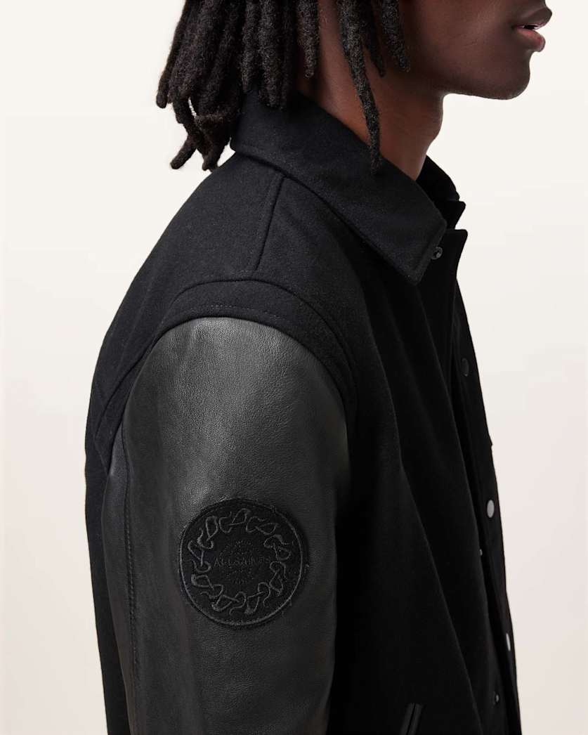 Warrenton Leather Sleeve Bomber Jacket