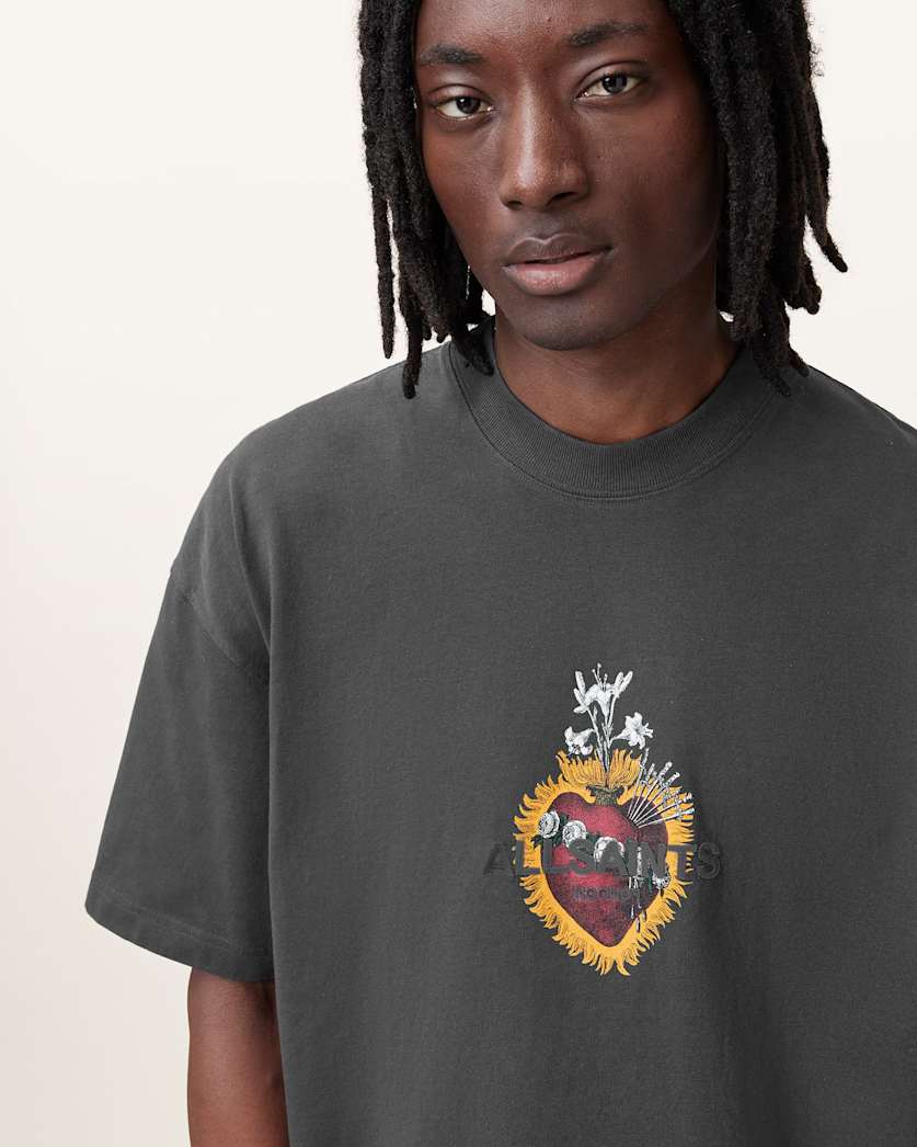 Heartfelt Printed Oversized Crew Neck T-Shirt