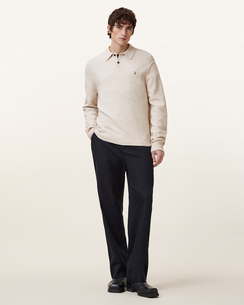 Statten Long Sleeve Ramskull Polo Jumper