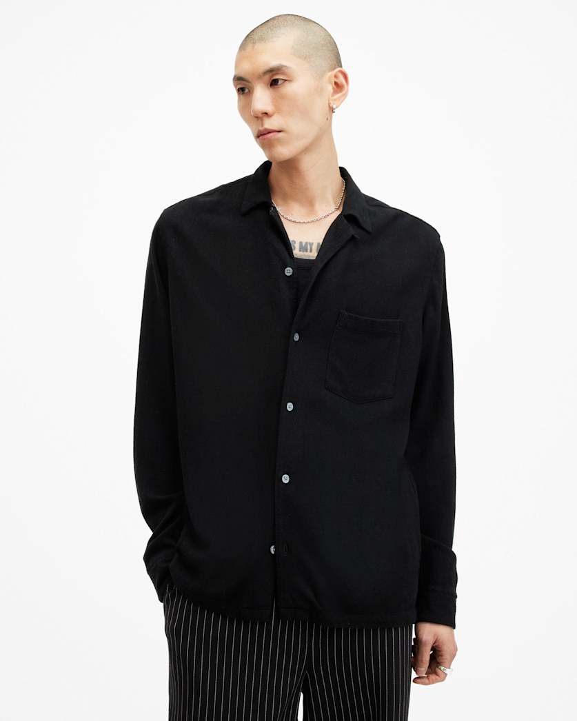 Cudi Long Sleeve Linen Blend Shirt